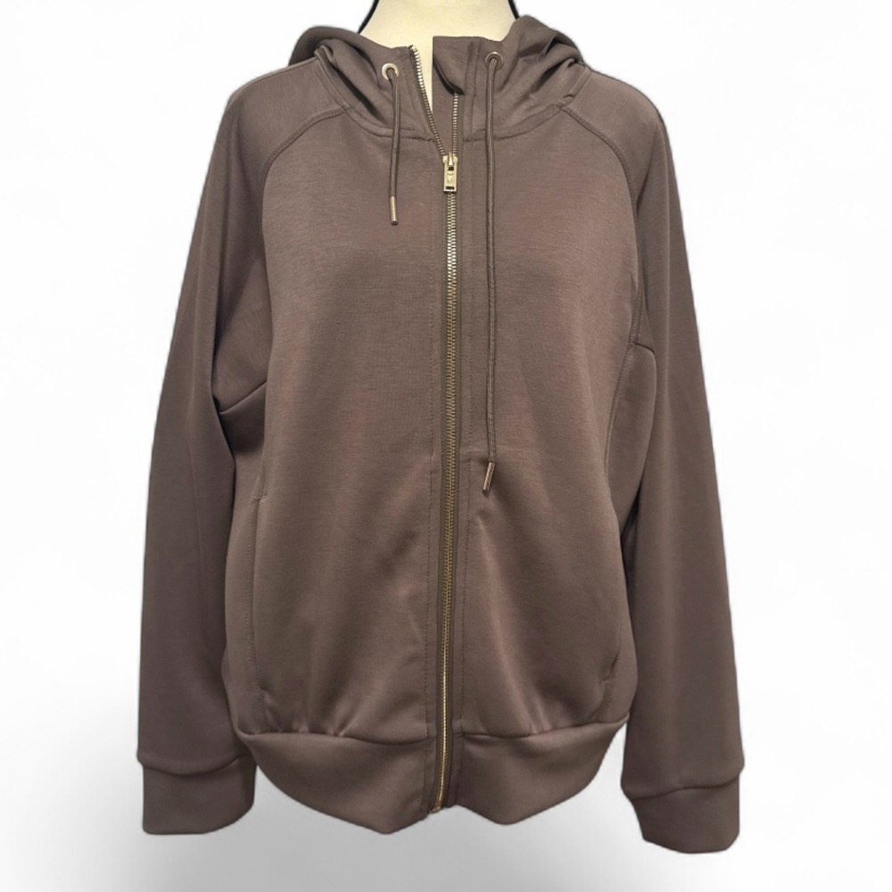 Elie Tahari Ash Grey Zip Hoodie Jacket Size S | $98 Retail - Picture 3 of 8